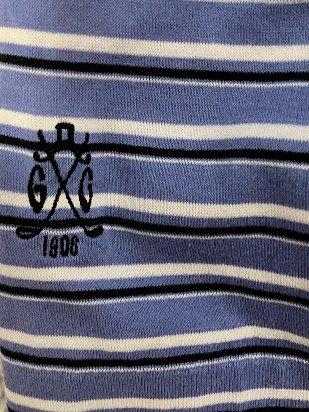 Vintage 90s Polo Golf Ralph Lauren Light Blue Stripe Polo Shirt-Mens M (EUC) - Picture 5 of 5